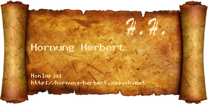 Hornung Herbert névjegykártya